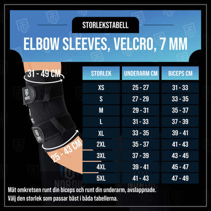 Nordic Training Gear Elbow Sleeves, Velcro, 7 mm