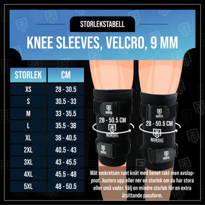 Nordic Training Gear Knee Sleeves, Velcro, 9 mm